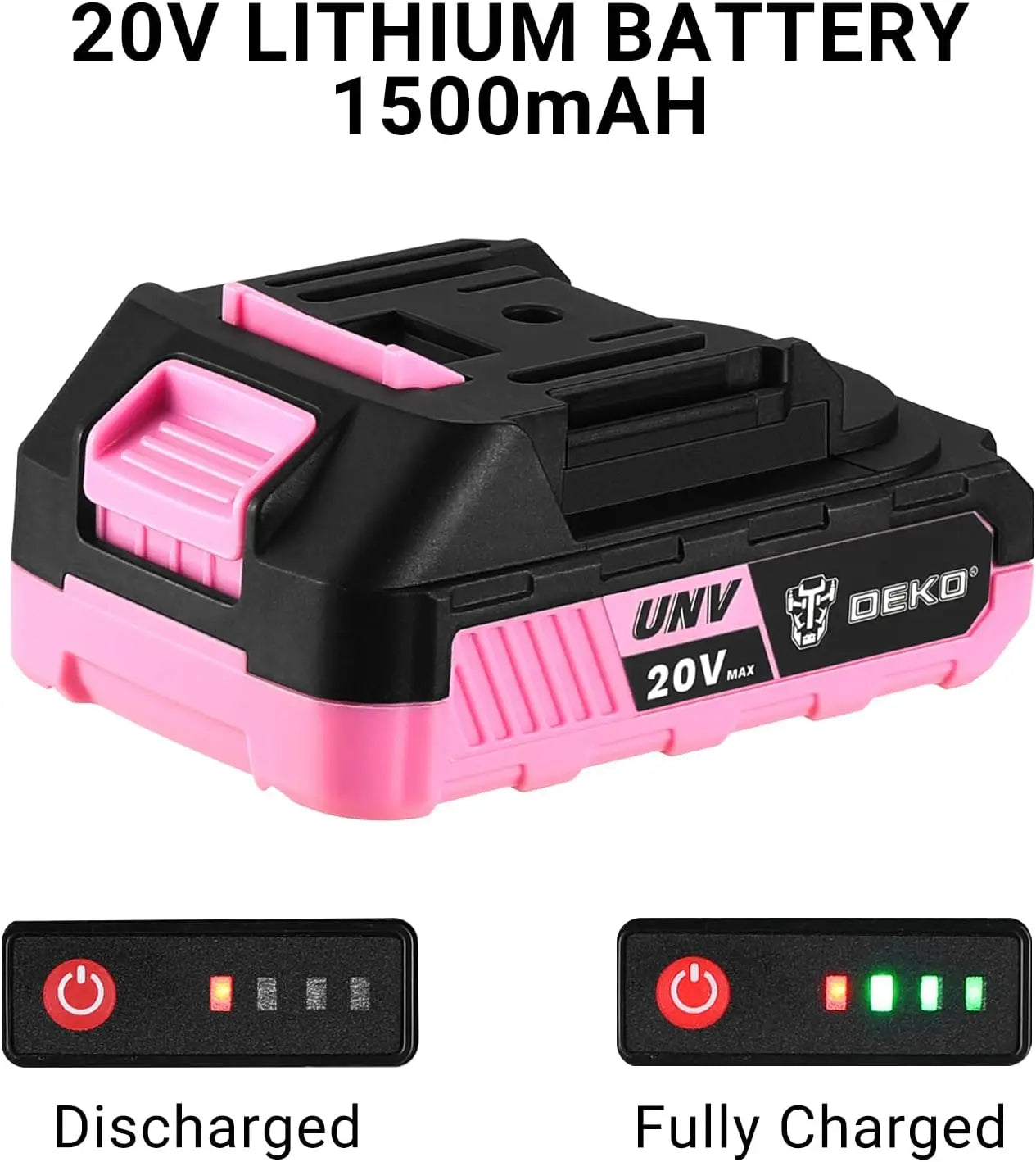 Power Drill Cordless: DEKO Pink 20V Electric Drill Set