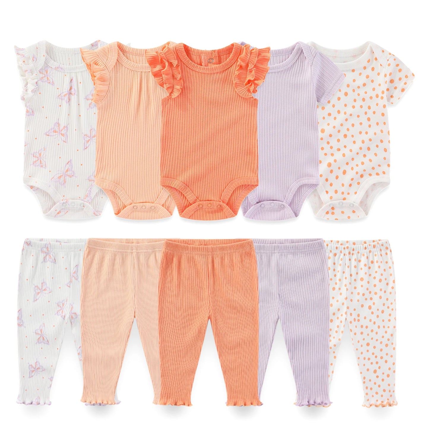 Kiddiezoom 10 Pcs Lot Four Seasons Unisex Baby Clothing Set