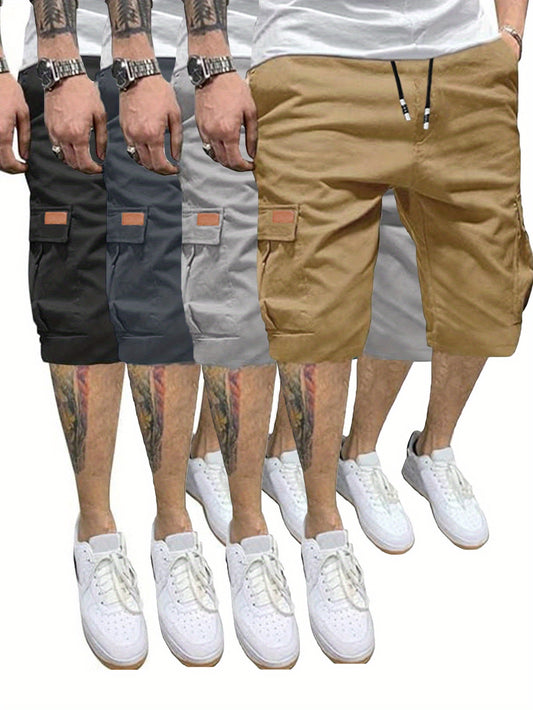 4 Pcs Men's Casual Cargo Shorts