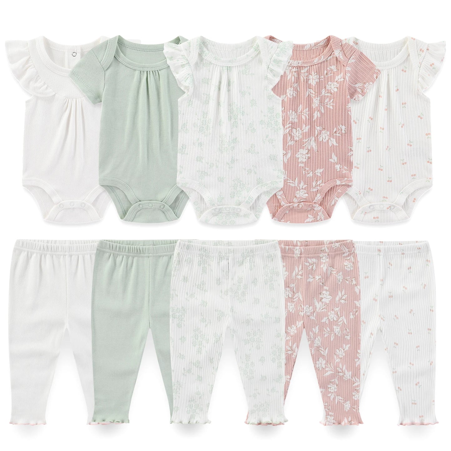 Kiddiezoom 10 Pcs Lot Four Seasons Unisex Baby Clothing Set