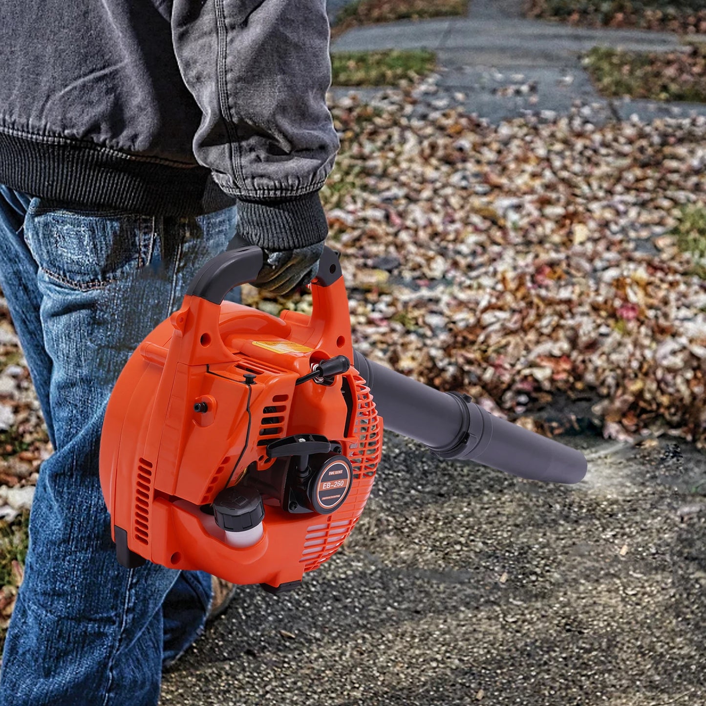 Gas Leaf Blower 25.4CC 2-Stroke 4.59ft³/h Commercial Handheld Gas Leaf Blower Grass Lawn Yard Dust Blowing Cleaning Tool
