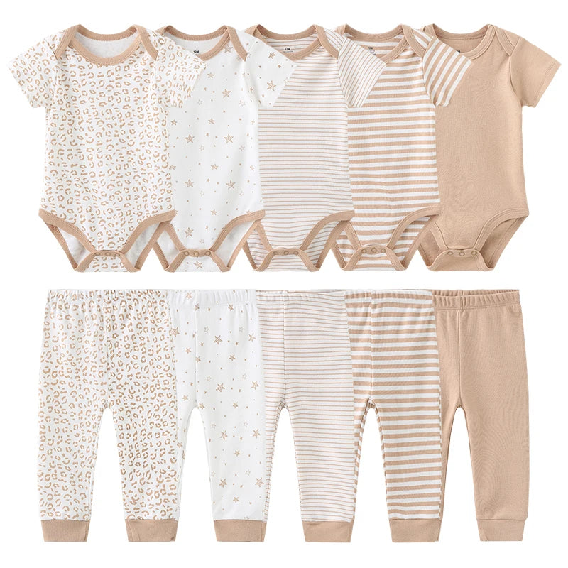 Kiddiezoom 10 Pcs Lot Four Seasons Unisex Baby Clothing Set